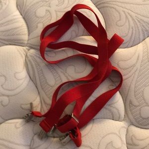 Red elastic suspenders